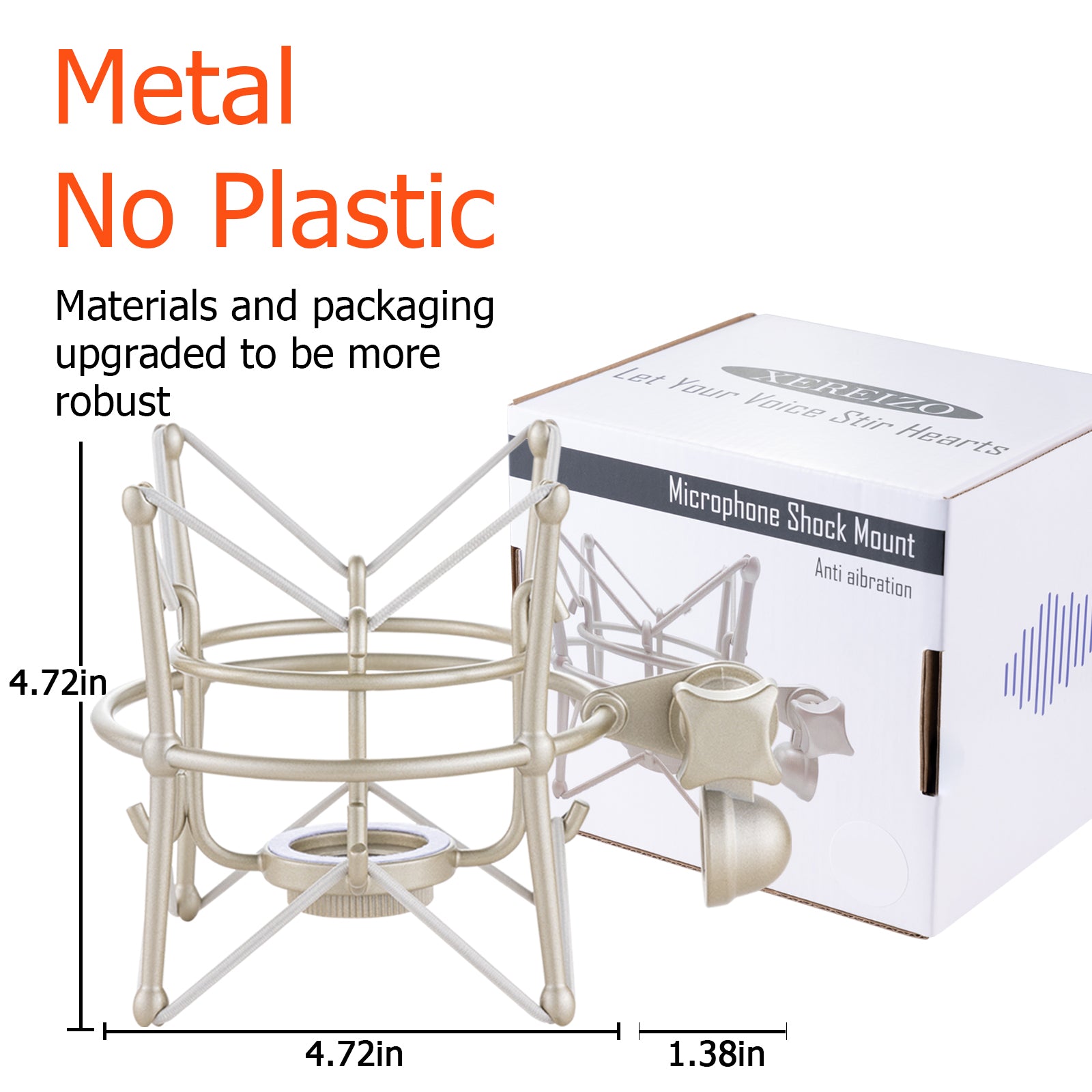 Microphone Shock Mount, Metal Universal Mic Holder Spider Recording Mic Shockmount Stand Compatible with Many Condenser Mics Like AT2020 MXL 770 MXL 990 Samson C01 Rode NT1-A Neumann U87 etc.